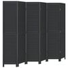 vidaXL Room Divider&nbsp;6 Panels Black Solid Wood Paulownia