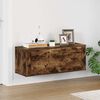 vidaXL Wall Shoe Cabinet Smoked Oak 100x35x38 cm Engineered Wood