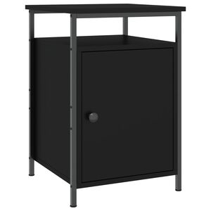 vidaXL Bedside Cabinet Black 40x42x60 cm Engineered Wood