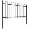 vidaXL Garden Fence with Hoop Top Steel 1248x100 cm Black