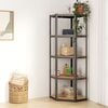 vidaXL 5-Layer Corner Shelf Anthracite Steel&Engineered Wood