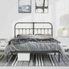 vidaXL Metal Bed Frame without Mattress with Headboard Black 135x190cm