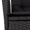 vidaXL 9 Piece Garden Dining Set with Cushions Black Poly Rattan