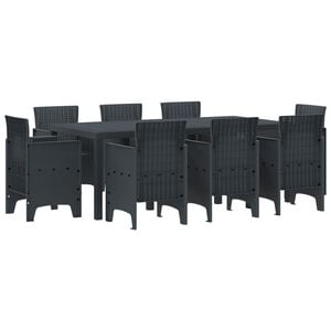 vidaXL Garden Dining Set 9 pcs Anthracite Polypropylene