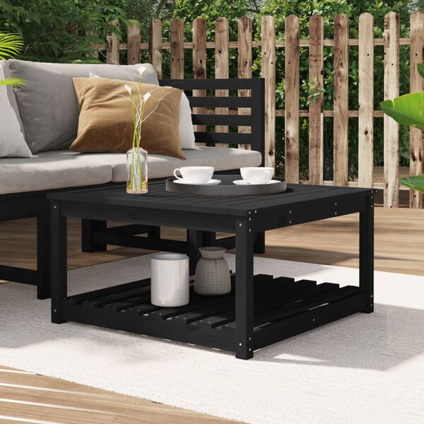 vidaXL Garden Table Black 82.5x82.5x45 cm Solid Wood Pine