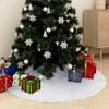 vidaXL Christmas Tree Skirt White 90 cm Faux Fur