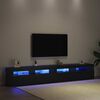 vidaXL TV Cabinet 2 pcs Black Oak 240 x 35 x 40 cm Engineered Wood
