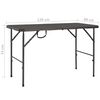 vidaXL Folding Garden Table Brown 120x60x74 cm HDPE Rattan Look