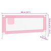 vidaXL Toddler Safety Bed Rail Pink 200x25 cm Fabric