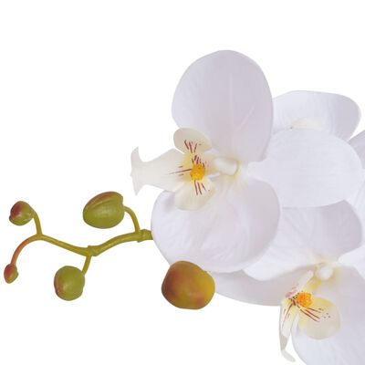 vidaXL Artificial Orchid Plant with Pot 65 cm White