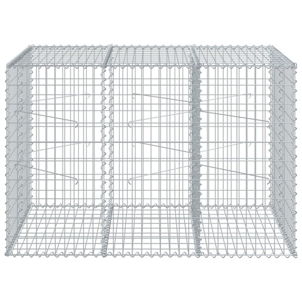 vidaXL Gabion Basket with Cover 150x100x100 cm Galvanised Iron