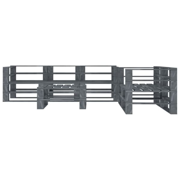vidaXL 6 Piece Garden Pallet Lounge Set Wood Grey