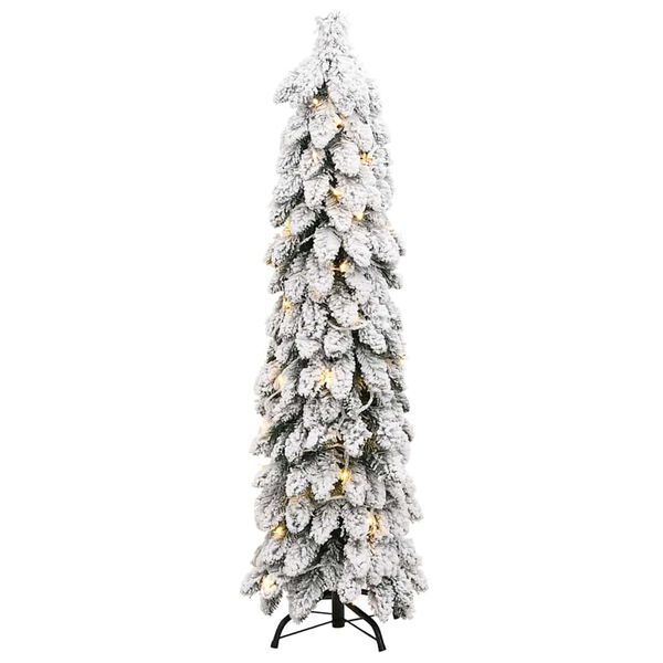 vidaXL Artificial Pre-lit Christmas Tree with 60 LEDs and Flocked Snow 120 cm