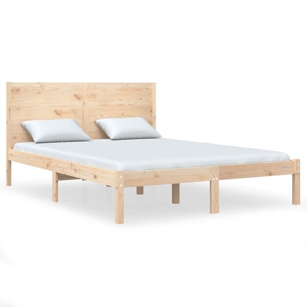 vidaXL Bed Frame without Mattress 135x190 cm Double Solid Wood