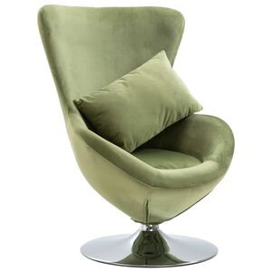 vidaXL Egg Chair | Light green | Polyester velvet and chrome | Standard | Swivel