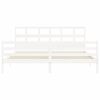 vidaXL Bed Frame without Mattress White Super King Size Solid Wood