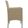 vidaXL 3 Piece Garden Bistro Set Poly Rattan and Tempered Glass Beige