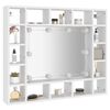 vidaXL Mirror Cabinet with LED White 91x15x76.5 cm