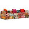 vidaXL 3-Seater Modular Pouffe Patchwork Fabric