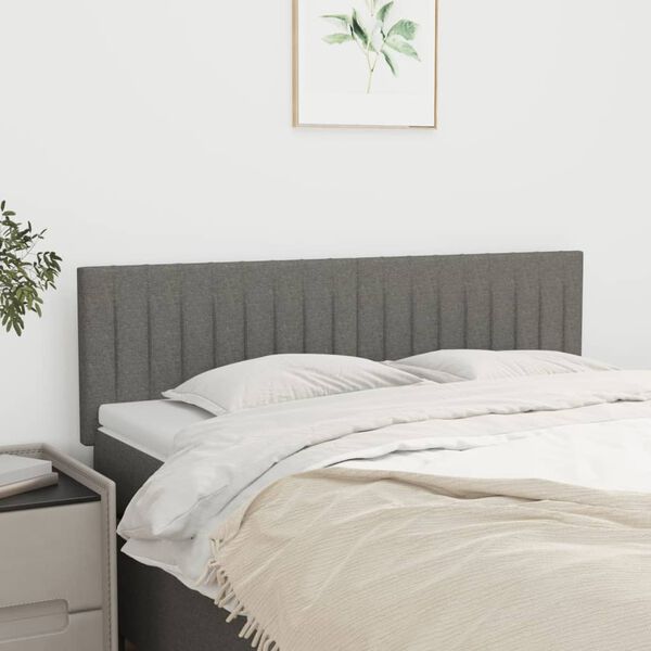 vidaXL Headboards Dark Grey 144x5x78/88 cm Fabric