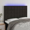 vidaXL LED Headboard Black 144 cm Fabric
