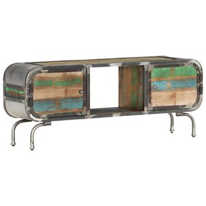 vidaXL TV Cabinet | Multicolour | Solid Reclaimed Wood, Iron | Medium
