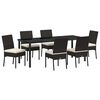 vidaXL Garden Dining Set 7 pcs Black Powder-Coated Steel