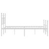 vidaXL Metal Bed Frame without Mattress with Footboard White 180x200cm