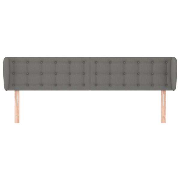 vidaXL Headboard with Ears Dark Grey 203 cm Fabric