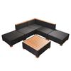 vidaXL 6 Piece Garden Lounge Set with Cushions Poly Rattan Black