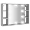 vidaXL Mirror Cabinet with LED Grey Sonoma 76x15x55 cm
