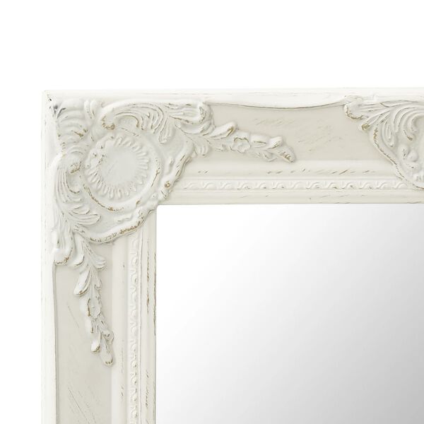 vidaXL Wall Mirror Baroque Style 50x50 cm White