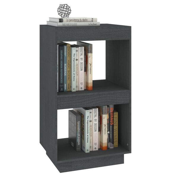 vidaXL Book Cabinet Grey 40x35x71 cm Solid Pinewood
