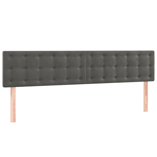 vidaXL Headboards Dark Grey 160x5x78/88 cm Velvet