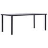 vidaXL Dining Table Black and Concrete Grey 200x100x75 cm MDF