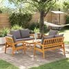 vidaXL Bistro Set with Cushion 5 pcs Brown Solid Acacia Wood