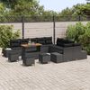 vidaXL Garden Sofa Set with Cushion 14 pcs Black Poly rattan
