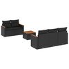 vidaXL 6 Piece Garden Sofa Set with Cushions Black Poly Rattan