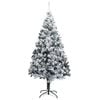 vidaXL Artificial Christmas Tree with Flocked Snow Green 180 cm PVC