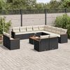 vidaXL 14 Piece Garden Sofa Set with Cushions Black Poly Rattan