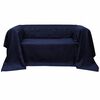 Micro-suede Couch Slipcover Navy Blue 270 x 350 cm