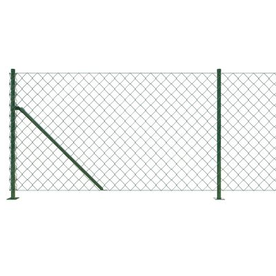 vidaXL Chain Link Fence with Flange Green 1x10 m