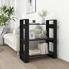vidaXL Book Cabinet/Room Divider Black 80x35x91 cm Solid Wood Pine