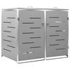 vidaXL Double Wheelie Bin Shed 138x77.5x115 cm Stainless Steel
