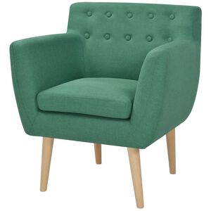 vidaXL Armchair Green Fabric