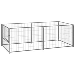 vidaXL Dog Kennel Silver 200x100x70 cm Steel