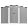 vidaXL Garden Shed 257x489x181 cm Metal Grey