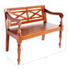 vidaXL Batavia Bench 98 cm Solid Mahogany Wood Dark Brown