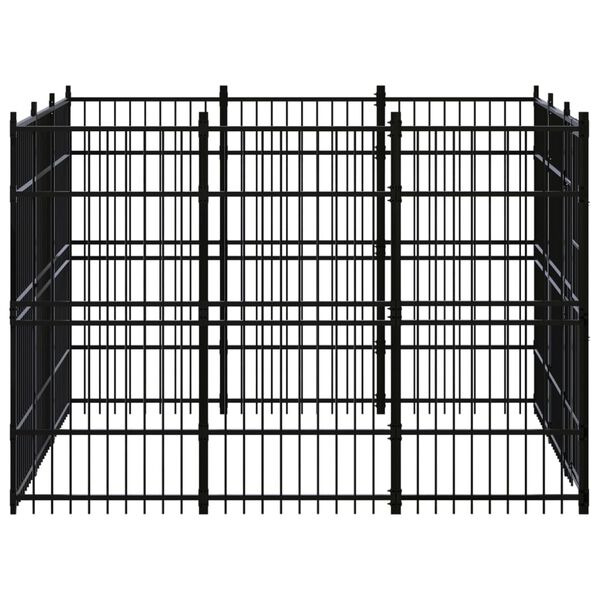 vidaXL Outdoor Dog Kennel Steel 8.29 m&sup2;