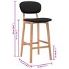 vidaXL Bar Stools 2 pcs Black Fabric